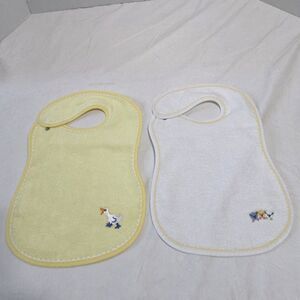 Two VTG NWOT Dee Givens and Co Baby Bibs Embordered Cats & Duck